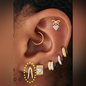 STUDS Two Tone Double Huggie